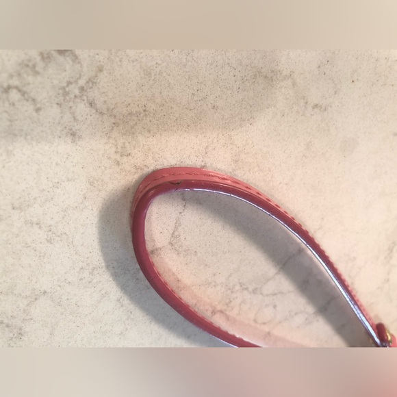 COACH Pink & Gold Op Art Signature Heart Coated Canvas & Leather Wristlet Wallet - Picture 11 of 16